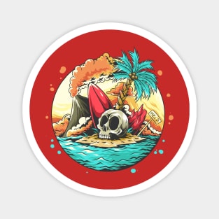 Skull head on the beach Magnet